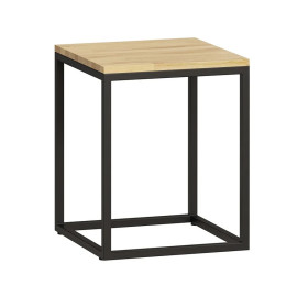 Square wooden top coffee table with metal end