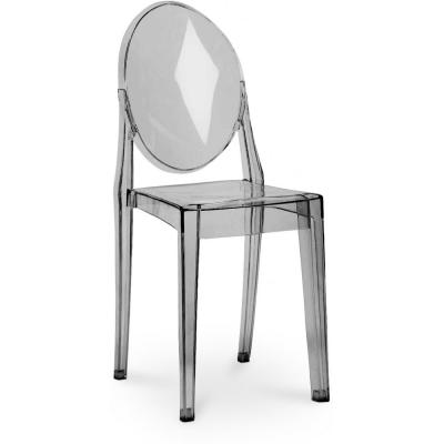 Grey PC Ghost Chair - Armless Transparent Design