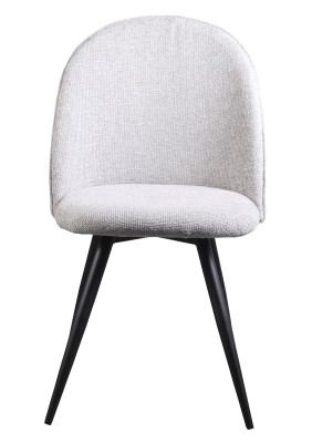 Light Grey Fabric Dining Chair - Carbon Steel Legs 