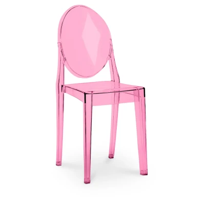 Pink PC Ghost Chair - Armless Transparent Design