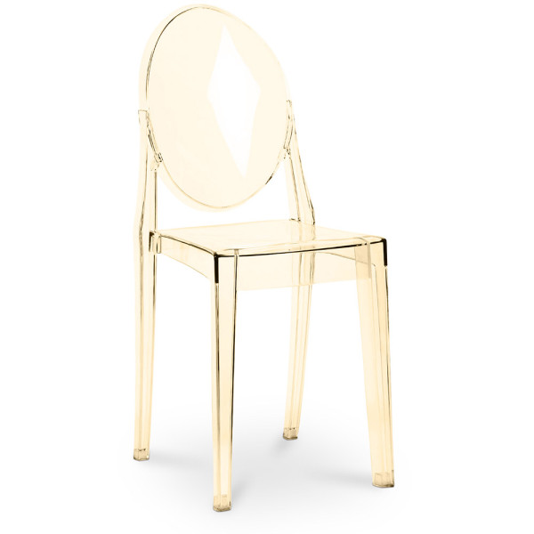 Amber PC Ghost Chair - Armless Transparent Design