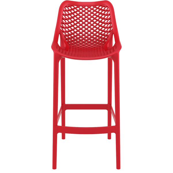 Red Ventilated Bar Stool - Reinforced Polypropylene & Lightweight