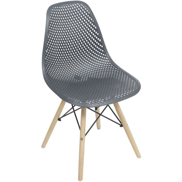 Hollowed Polypropylene Seat Beech Legs Armless Chair - Comfortable & Stylish Seating Option