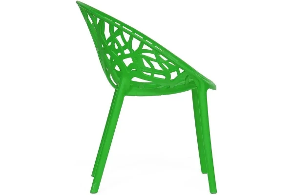 Stackable Green Plastic Garden Armchair - Durable & Space-Saving Outdoor Seating