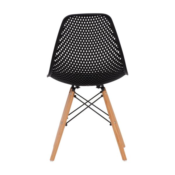 Hollowed Polypropylene Seat Beech Legs Armless Chair - Comfortable & Stylish Seating Option