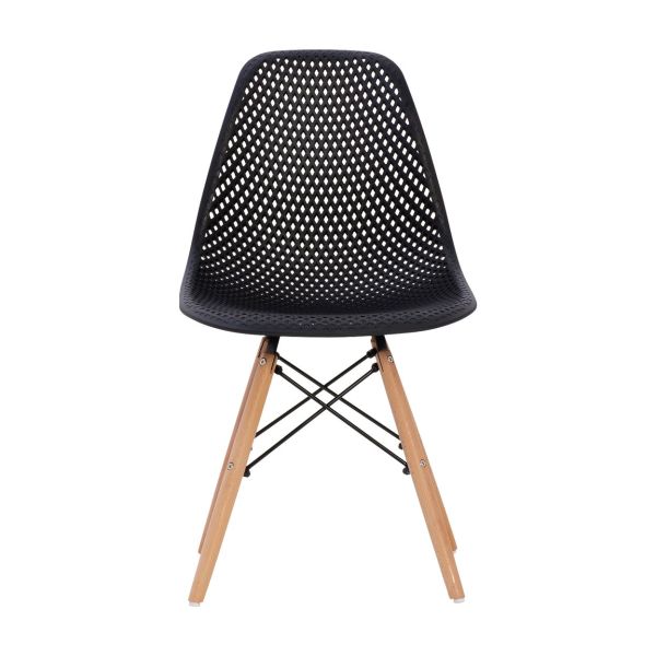 Hollowed Polypropylene Seat Beech Legs Armless Chair - Comfortable & Stylish Seating Option