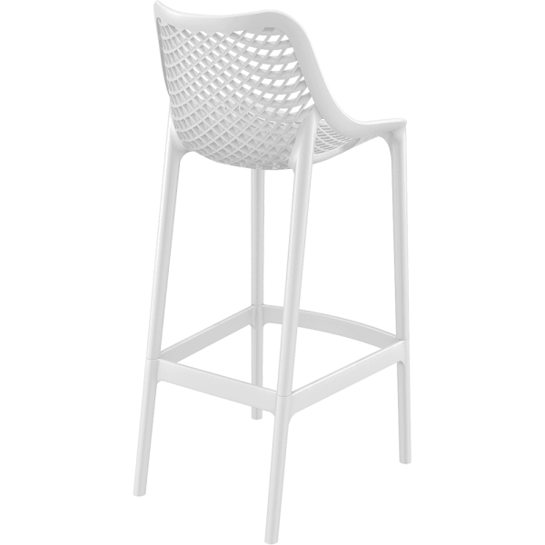 White Polypropylene Air Bar Stool - Lightweight & Modern Counter Height Seating
