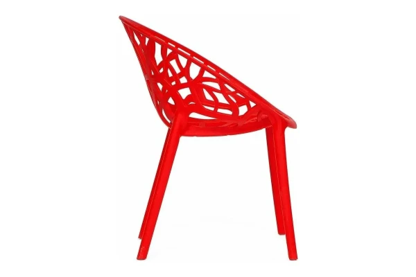 Stackable Red Plastic Garden Armchair - Bold & Durable Outdoor Seating Solution