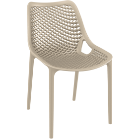 Stackable Camel Polypropylene Plastic Air Dining Chair - Elegance, Comfort, and Space - Saving