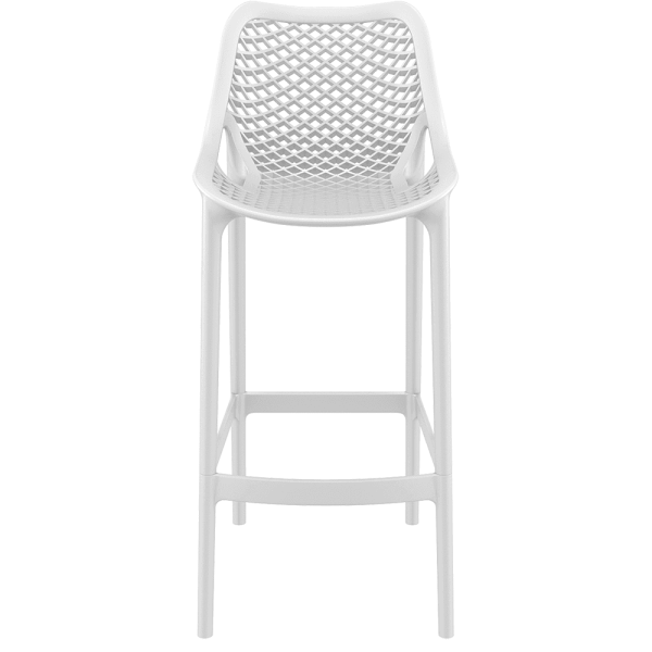 White Polypropylene Air Bar Stool - Lightweight & Modern Counter Height Seating