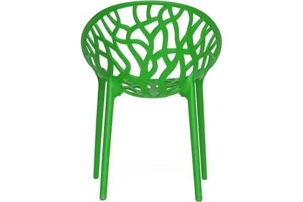 Stackable Green Plastic Garden Armchair - Durable & Space-Saving Outdoor Seating