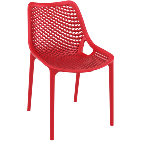 Stackable Red Polypropylene Dining Chair - Space-Saving & Vibrant Seating Solution
