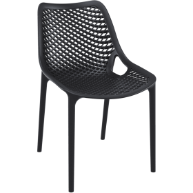 Stackable Black Polypropylene Dining Chair - Sleek & Space-Efficient Seating Solution