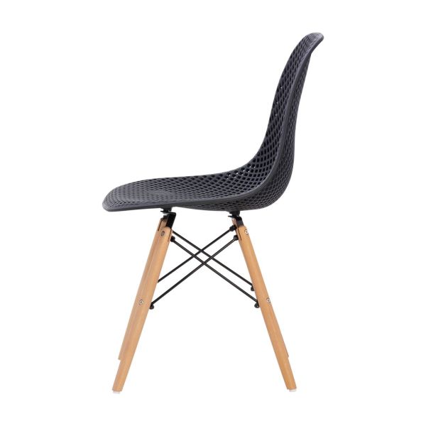 Hollowed Polypropylene Seat Beech Legs Armless Chair - Comfortable & Stylish Seating Option