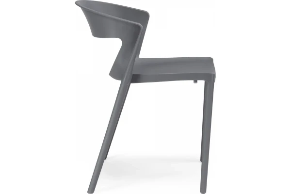 Stackable Grey Polypropylene Chair - Space-Saving & Modern Seating Solution