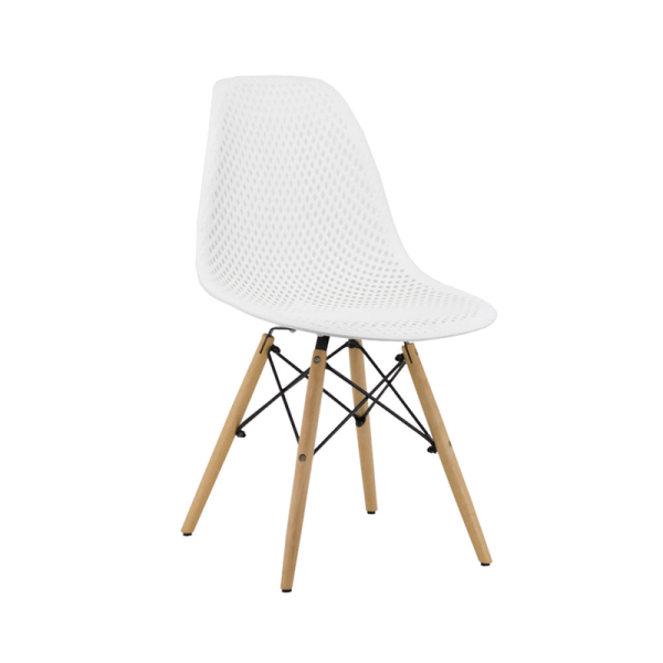 Hollowed Polypropylene Seat Beech Legs Armless Chair - Comfortable & Stylish Seating Option