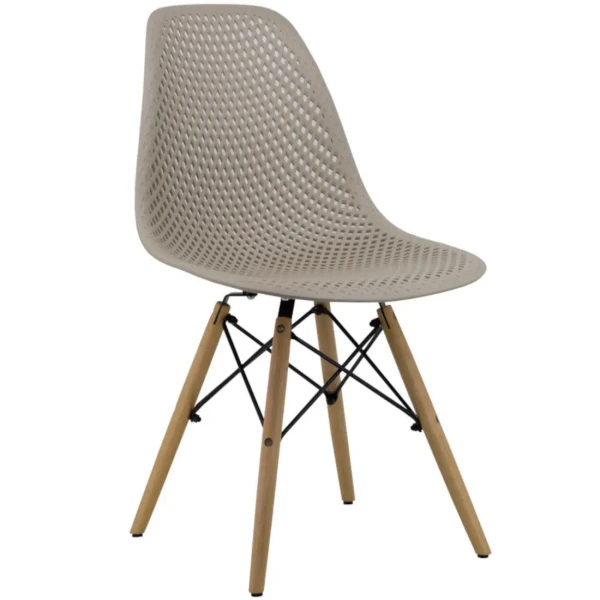 Hollowed Polypropylene Seat Beech Legs Armless Chair - Comfortable & Stylish Seating Option
