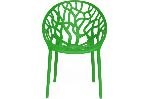 Stackable Green Plastic Garden Armchair - Durable & Space-Saving Outdoor Seating
