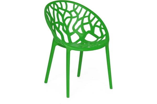 Stackable Green Plastic Garden Armchair - Durable & Space-Saving Outdoor Seating