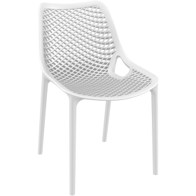 Stackable White Polypropylene Plastic Air Dining Chair - Style, Comfort, and Space - Saving