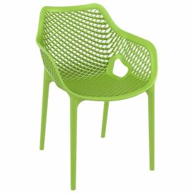 Stackable Green Polypropylene Plastic Air Armchair - Comfort, Style, and Space - Saving