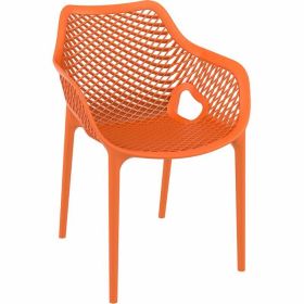 Stackable Orange Polypropylene Plastic Air Armchair - Style, Comfort, and Space - Saving All in One
