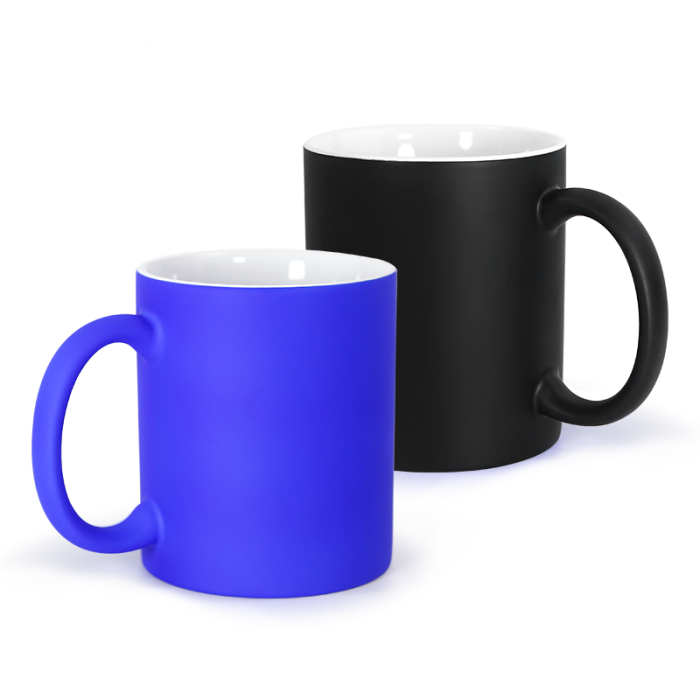 11oz sub frosted color change mug black and blue
