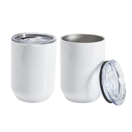 12oz sublimation white straight wine tumbler