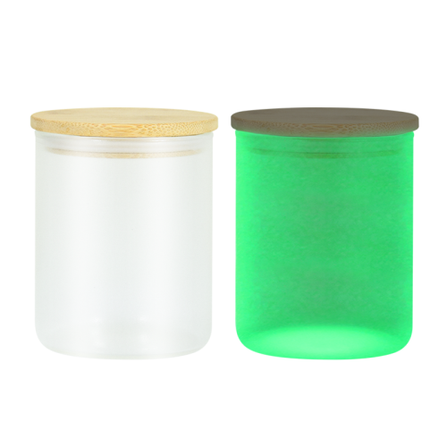 CN 10oz Glow in Dark Sublimation Frosted Glass Candle Jar