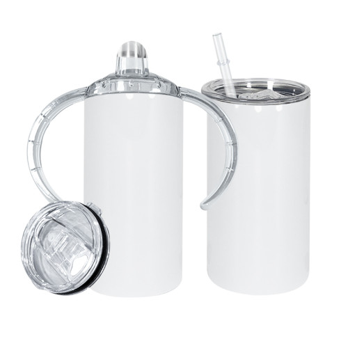 Us warehouse RTS 12oz sublimation sippy kids cups with dual lids
