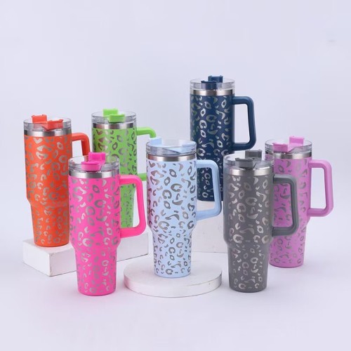 China warehouse 40oz Laser Engraving Leopard Tumbler Mixed Colors from China Warehouse