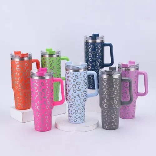 China warehouse 40oz Laser Engraving Leopard Tumbler Mixed Colors from China Warehouse