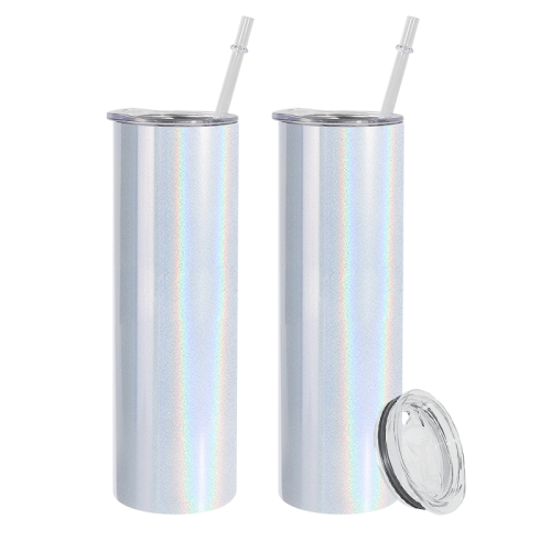 CN Warehouse RTS 30oz straight skinny glossy shimmer holographic tumbler 25pcs/carton