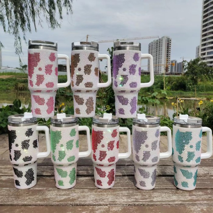 China warehouse ready to ship 40oz diamond mugs mixed colors