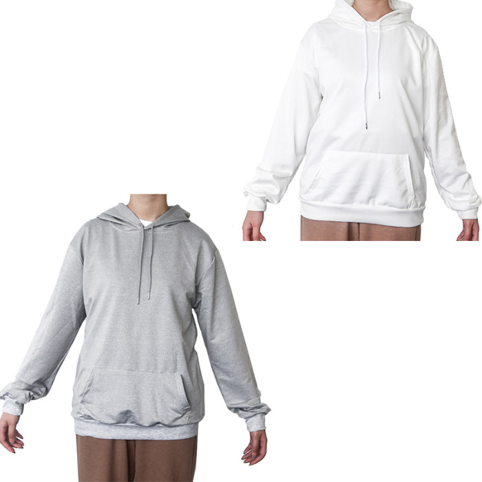 AGH US Warehouse Sublimation White/Gray Hoodies 95% Polyester S5, M5, L5, XL5, XXL5