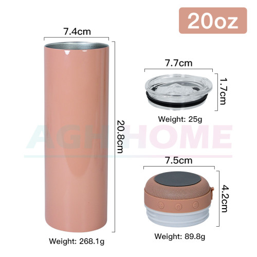 US Warehouse 20oz Sublimation Speaker Tumbler 25pcs/case