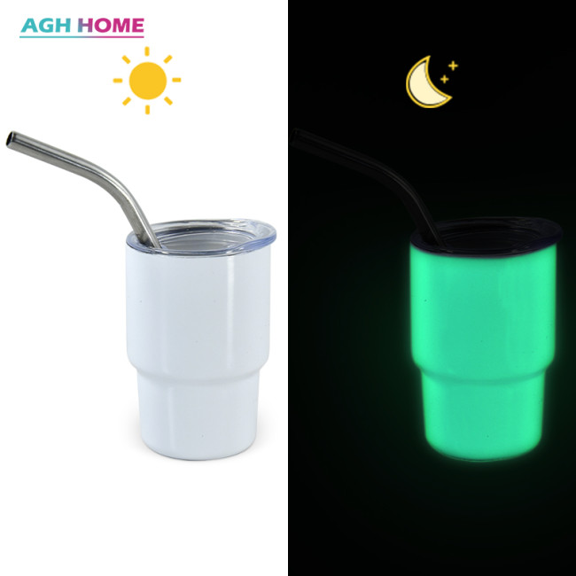 USA Warehouse RTS 3oz Sublimation White to Green Glow in the dark Shot Glass Tumblers 108PCS