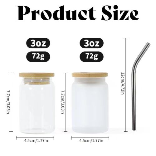 China Warehouse 3oz Sublimation Clear / Frosted Shot Glass Can