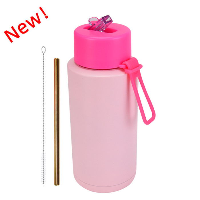 [China warehouse] 34oz/1000ml US style stainless steel water bottle with portable handle (mixed color) 25pcs/carton