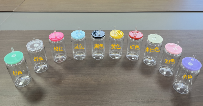 US Warehouse RTS 16oz Clear Plastic Colorful Jar with Colorful Plastic lids  50pcs/Carton
