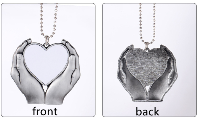 China warehouse 60pcs Memorial sublimation white blank heart in hands ornament