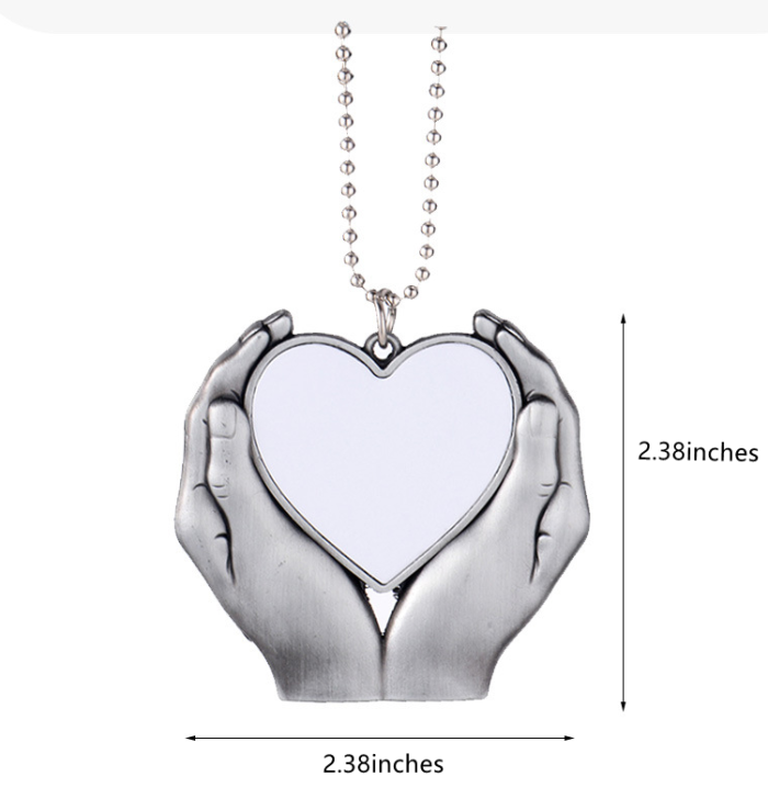 China warehouse 60pcs Memorial sublimation white blank heart in hands ornament