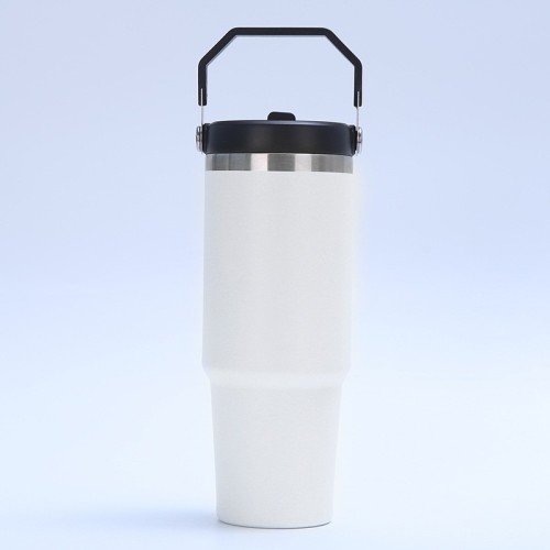 CN warehouse 30oz sublimation matte white tumbler with black portable handle  25pcs/carton