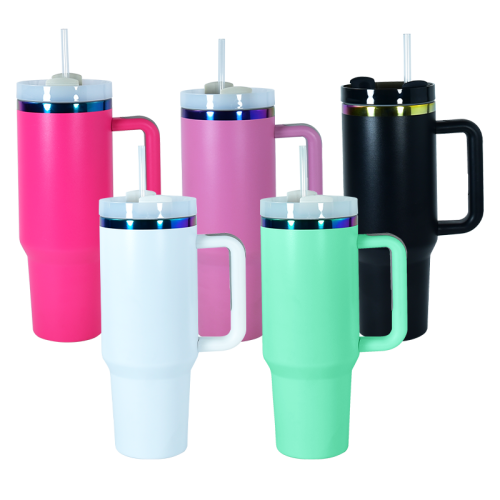 US Warehouse stocked 40oz  rainbow plated powder coated tumbler mixed colors 20pcs/carton