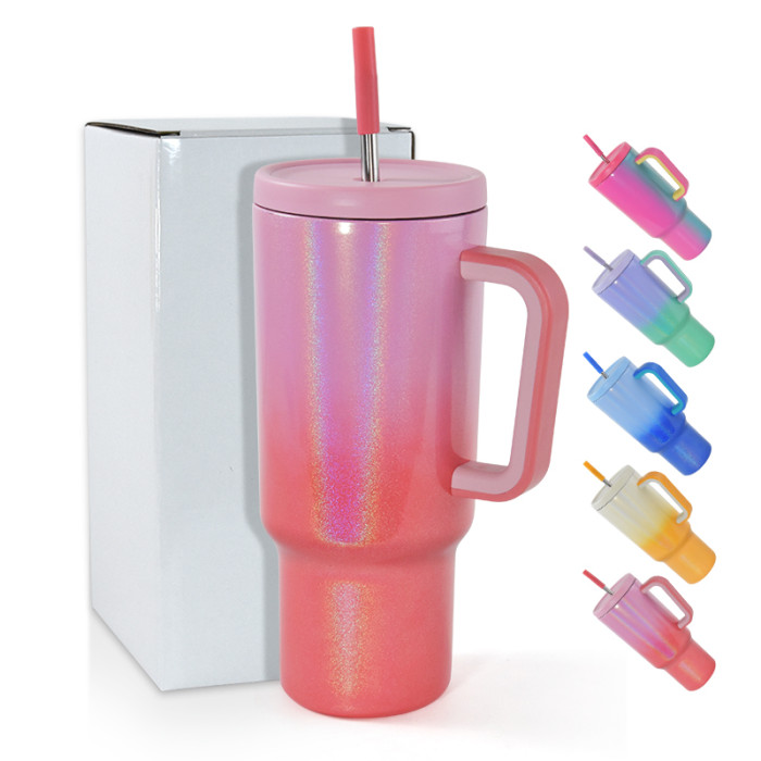 China warehouse 35OZ Shimmer tumbler with Leak proof lid(The handle can't be removed)