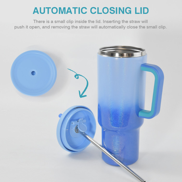 China warehouse 35OZ Shimmer tumbler with Leak proof lid(The handle can't be removed)