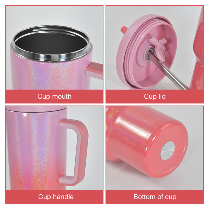 China warehouse 35OZ Shimmer tumbler with Leak proof lid(The handle can't be removed)