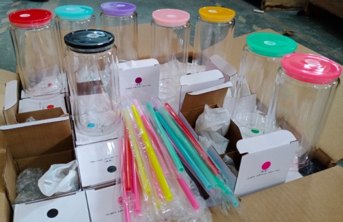 USA RTS 16oz Snow Globe Double Wall Colorful Sublimation snow globe Glass Beer Can With Pre Drilled Hole And Plugs 25pcs/case