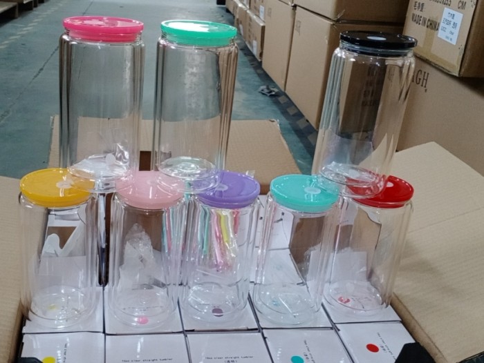 USA RTS 16oz Snow Globe Double Wall Colorful Sublimation snow globe Glass Beer Can With Pre Drilled Hole And Plugs 25pcs/case