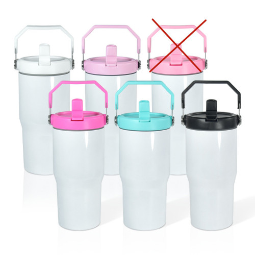 USA warehouse RTS 20oz sublimation tumbler with portable handle (mixed color) 25pcs/case